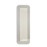 Miroir de forme rectangulaire, en métal poli. Italie, années 1970