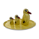 salt shaker, pepper shaker, mustard Set condiment service, porcelain Pfeffer Gotha - penguins