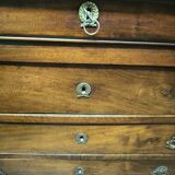 Louis Philippe period chest of drawers in solid walnut