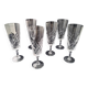 6 Antique Champagne Flutes in Arques Crystal, Saumur Model