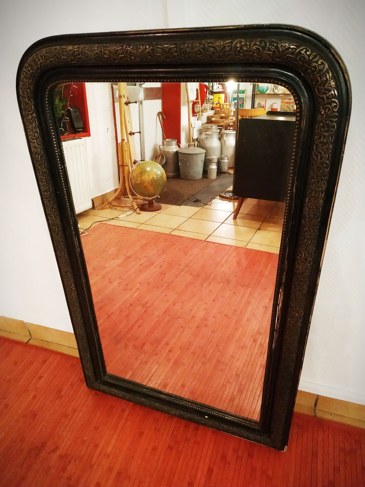 Louis Philippe black and gold mirror