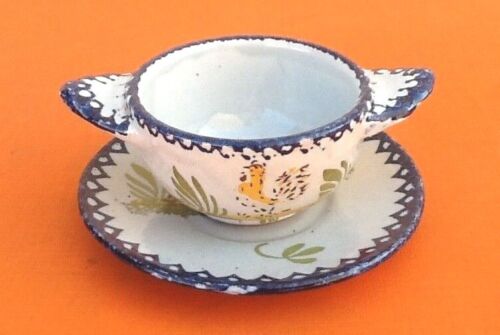 Charolles earthenware bowl with ears / saucer rooster model
