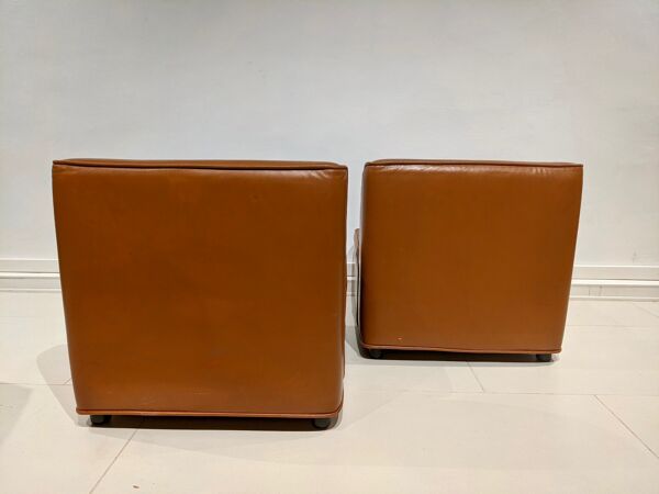 paire De fauteuils En cuir Couleur Camel