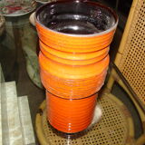 Orange tubular vase circa 1950/70