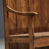 Rustic High-Back Tavern Settle, England, 18th Century