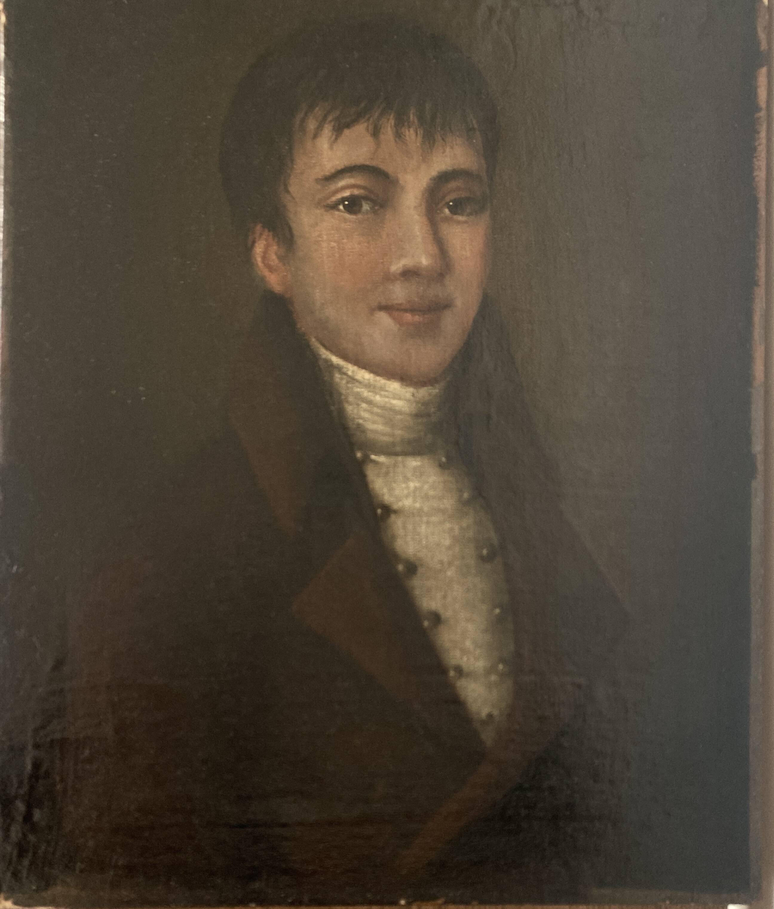 Portrait of a young man from the late 18th century, Directoire period, oil on canvas