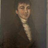 Portrait of a young man from the late 18th century, Directoire period, oil on canvas