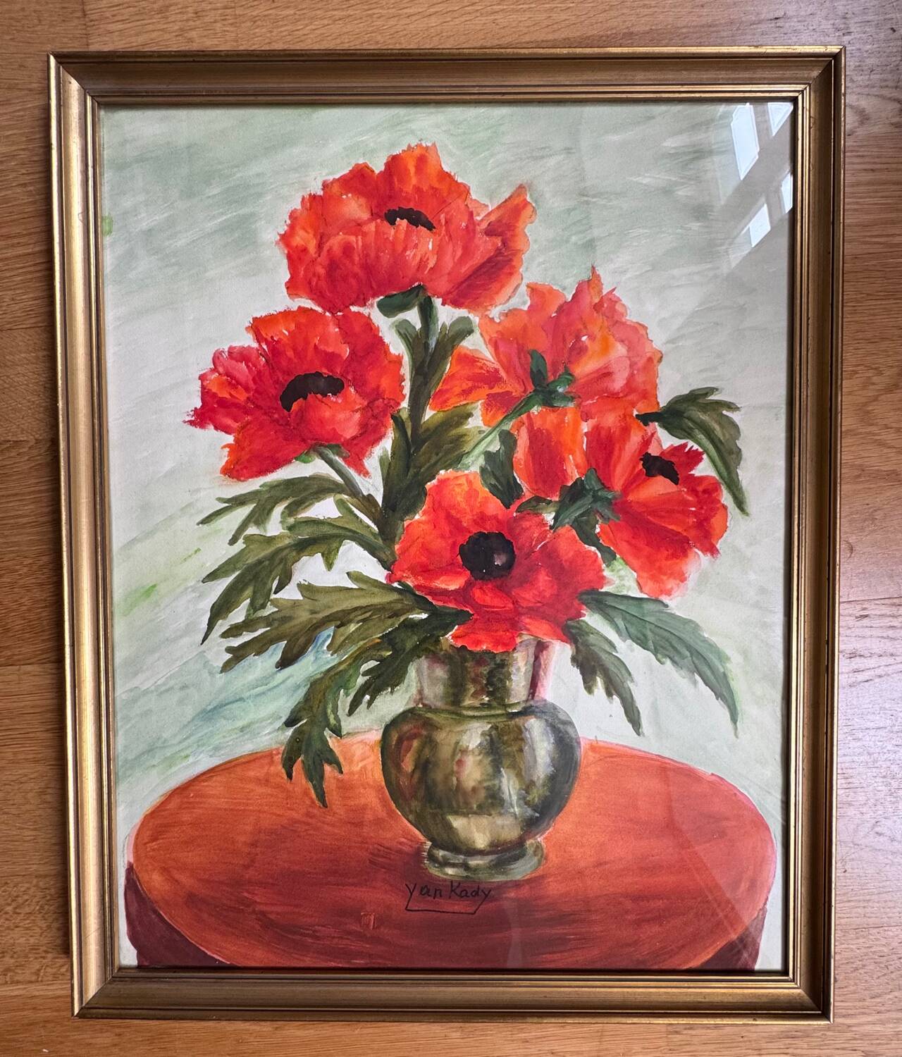 Still life with poppies, signed 20th century