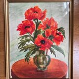 Still life with poppies, signed 20th century