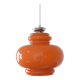 Vintage Orange Glass Pendant Light: Mid-Century Modern Hanging Lamp