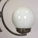Vintage Czech Bauhaus style pendant light, tall, with opaline glass globes, 1940s
