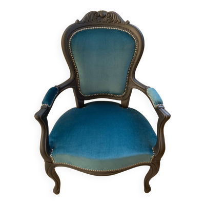 Fauteuil cabriolet bleu canard