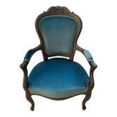 Fauteuil cabriolet bleu canard