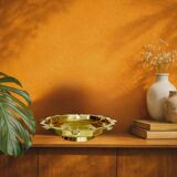 Large Art Deco ashtray in solid brass stamped India P.51 – circa 1950