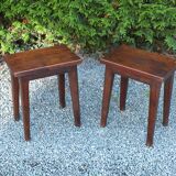 Pair of 60s oak stools or end tables