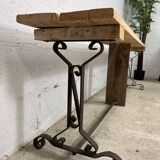 Bench with rustic base