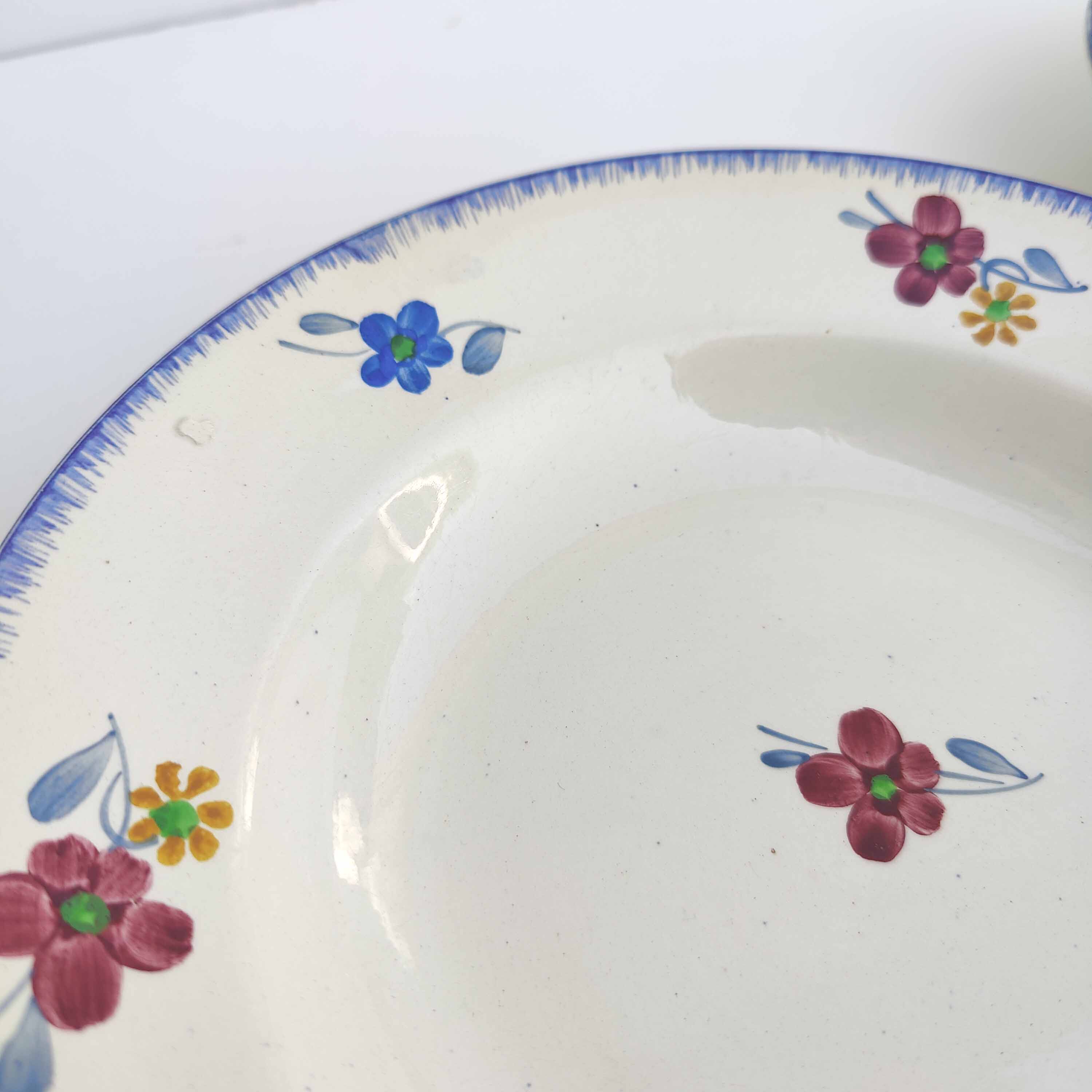 Set of 3 hollow plates in earthenware model Mary-Lou Digoin Sarreguemines