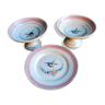 Partie de dînette 3 pièces porcelaine de Paris décor d'Oiseaux, Napoléon III