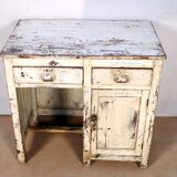 Old Burmese teak desk with original white patina