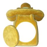 Coque velours ocre- jaune pour téléphone ancien vintage