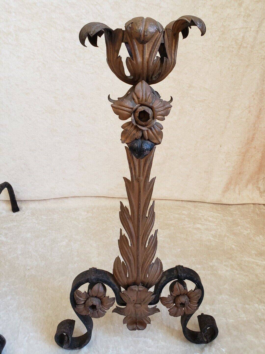 Pair of fireplace andirons, 1940