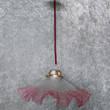 Frosted glass suspension with burgundy nets
