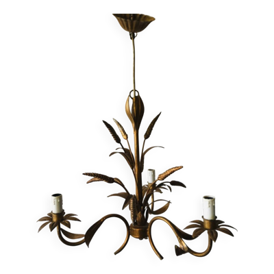 Lustre florentin dit épi de blé style Hans Kögl Hollywood Regency
