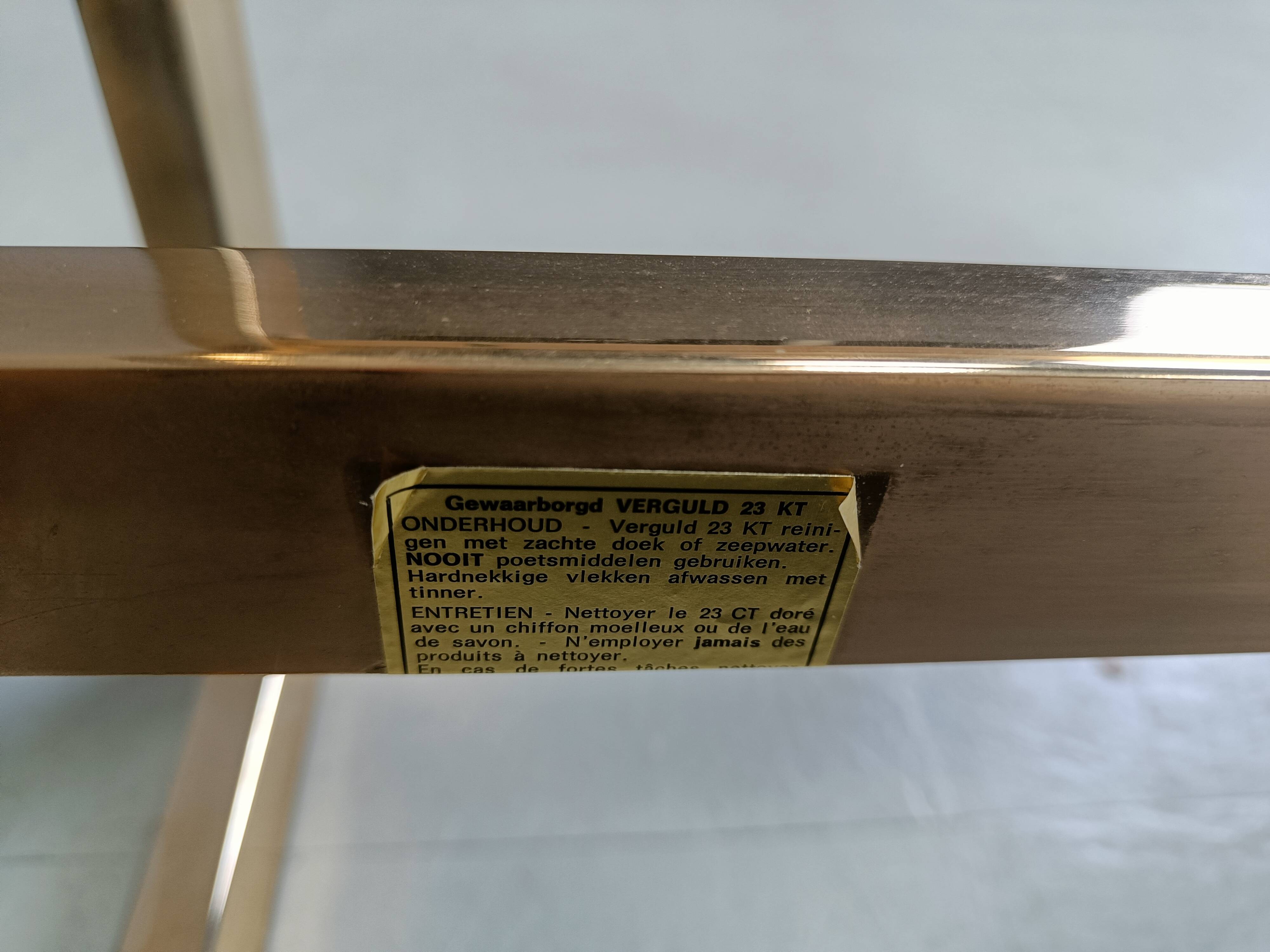 23Kt gold plate coffee table, 1970s