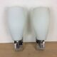 Pair of inda adjustable wall lamps, chrome and white opaline 70's