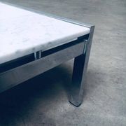 Postmodern Italian Carrara Marble Low Coffee Table, 1970s