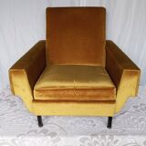 Vintage yellow velvet armchairs