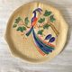 Poët Laval ceramic pie or cake dish with bird decoration