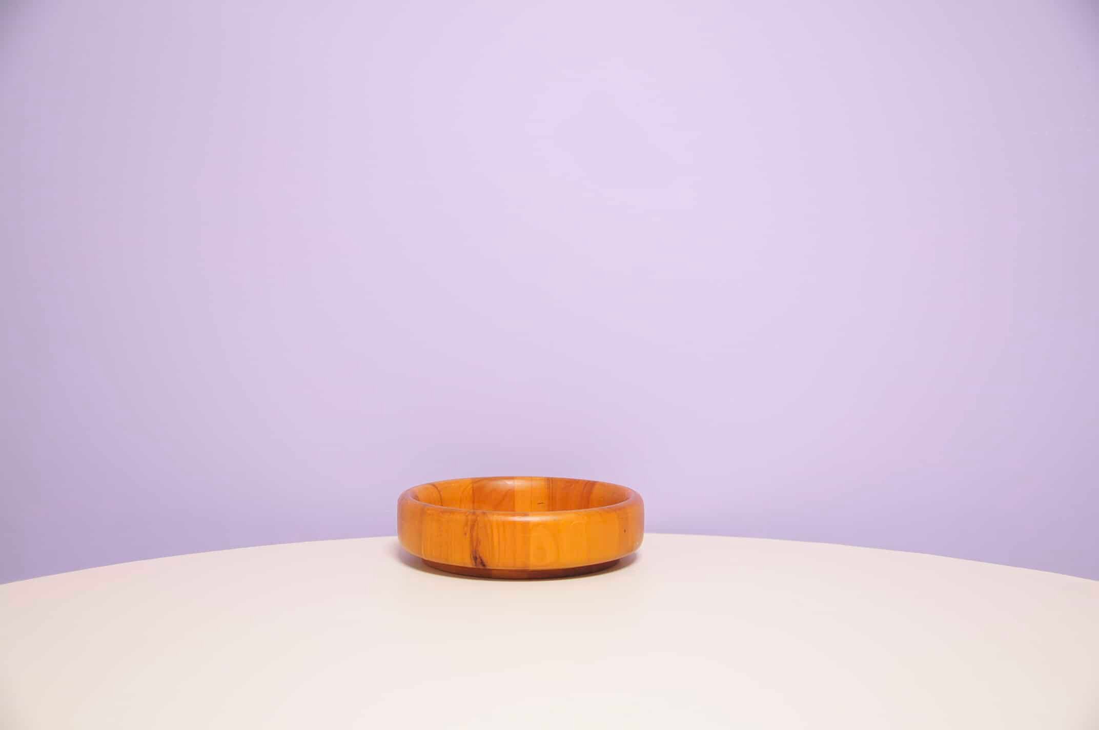 Small round wooden bowl
