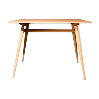 Vintage Elm rectangular Dining Table with a rack underneath by Lucian Ercolani for Ercol, 1960s