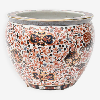 Cache-pot en porcelaine à décor Imari