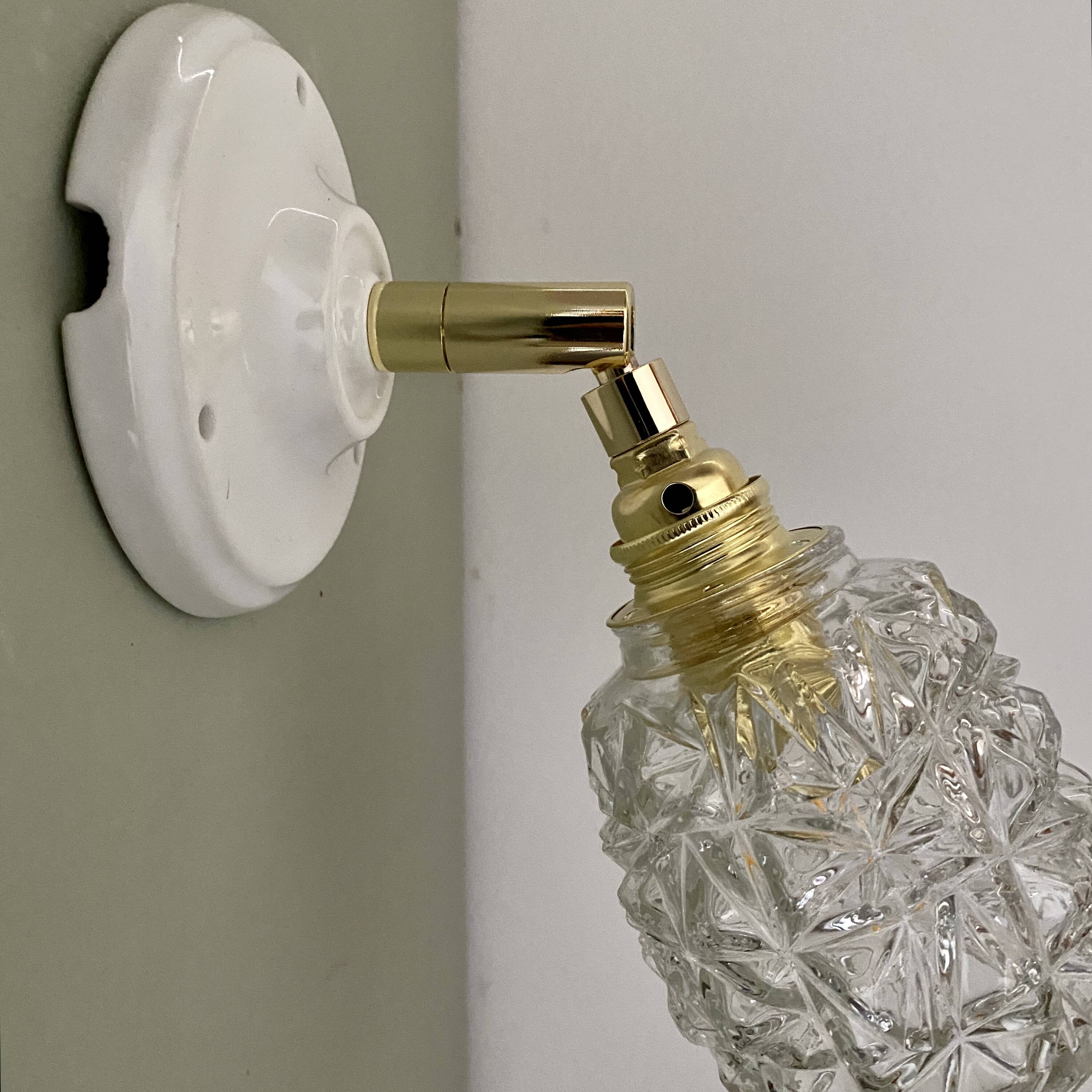 Vintage tulip wall sconce in molded glass