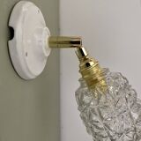 Vintage tulip wall sconce in molded glass