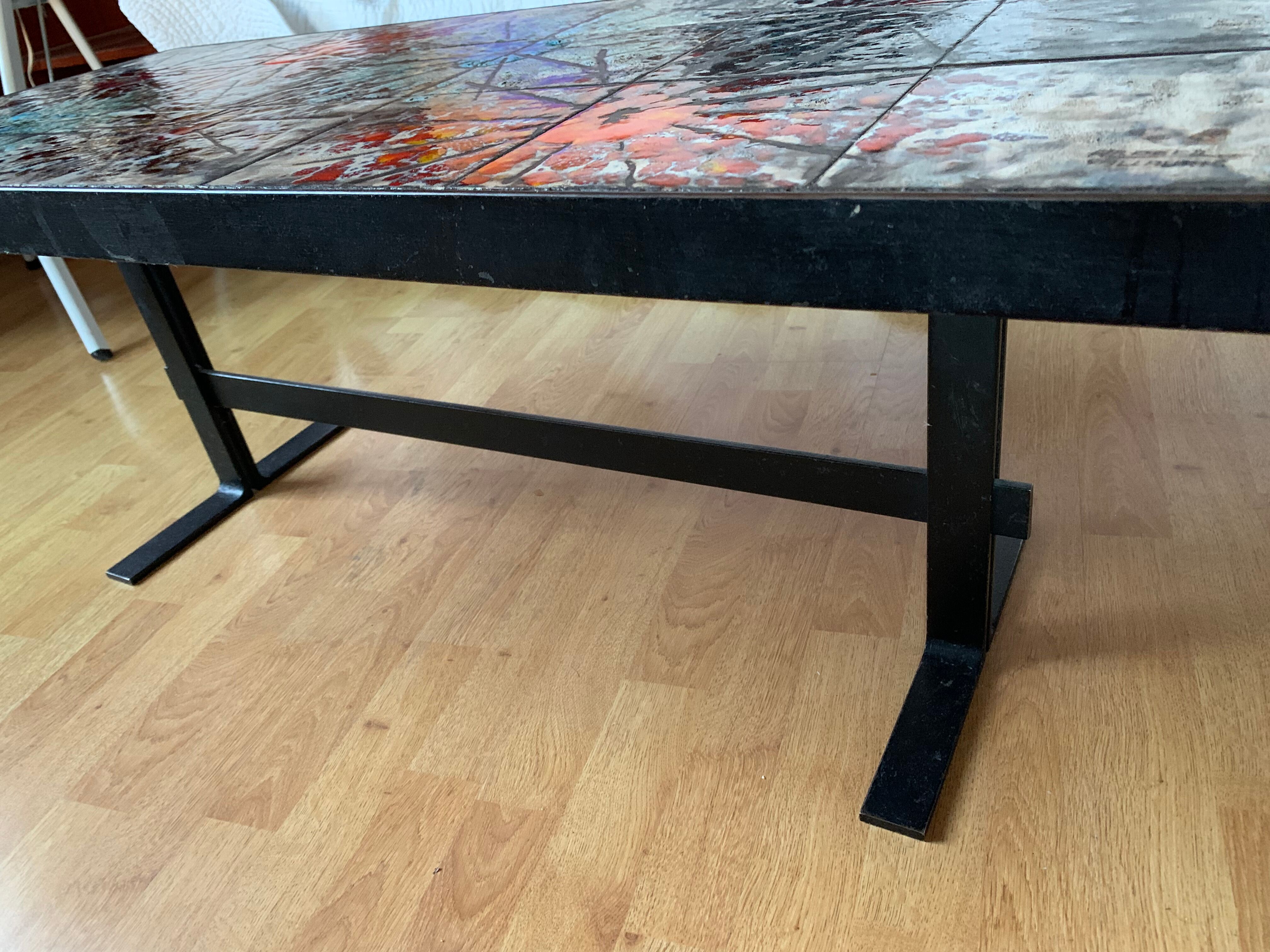 Ceramic coffee table Vallauris Ardeco