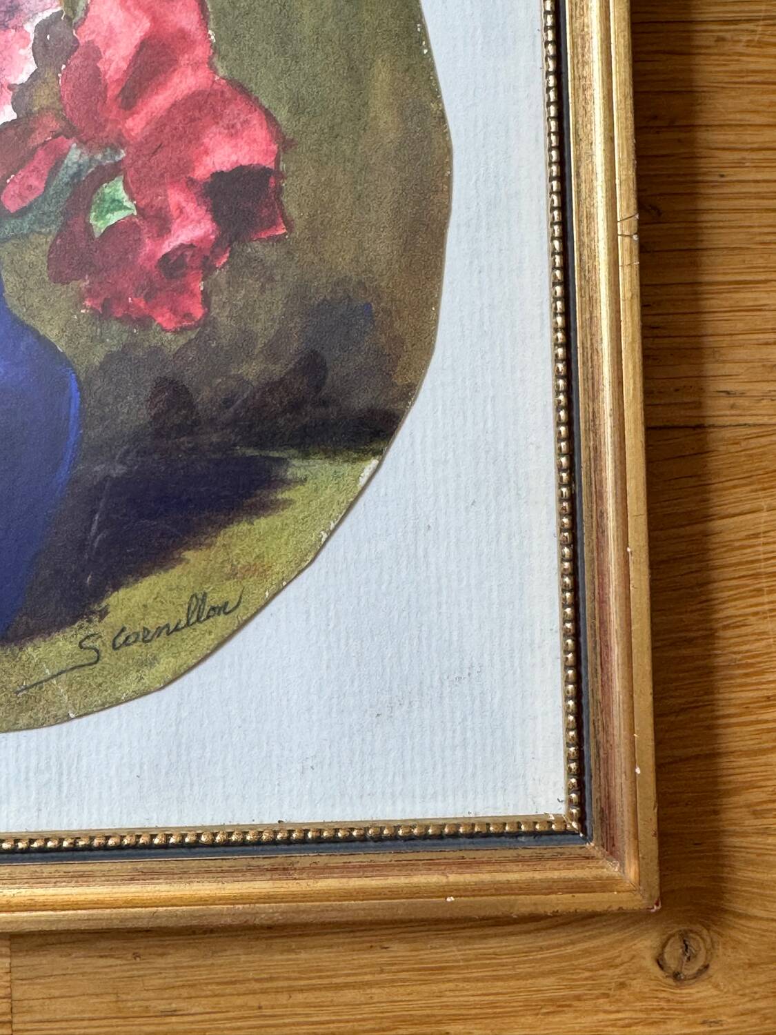 Still life with roses signed Cornillon 20th century