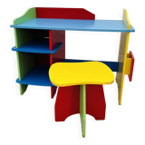 Multicolored children's desk and stool