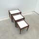 Scandinavian nesting tables in rosewood and formica, 1970.