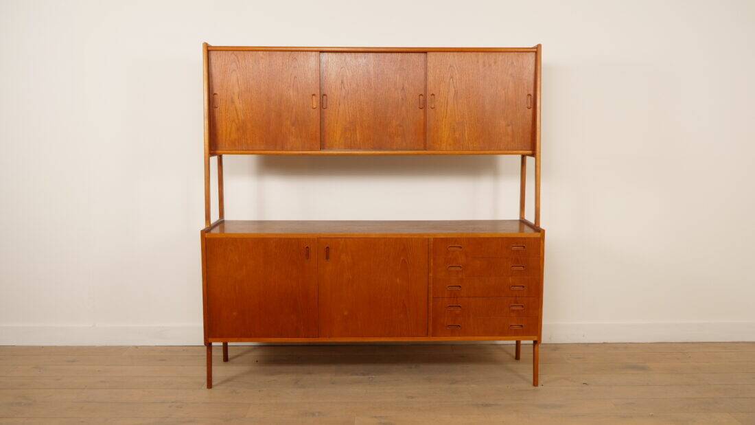 Vintage highboard | Wall cabinet | Teak | 175 cm