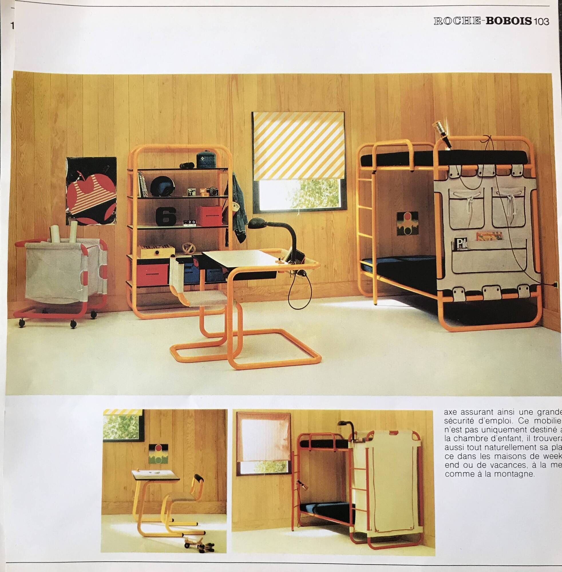 Twenty Tube desk and chair by Marc Berthier Roche Bobois