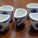 Set of 5 original earthenware tea cups