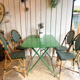Table de bistrot métal pliante verte