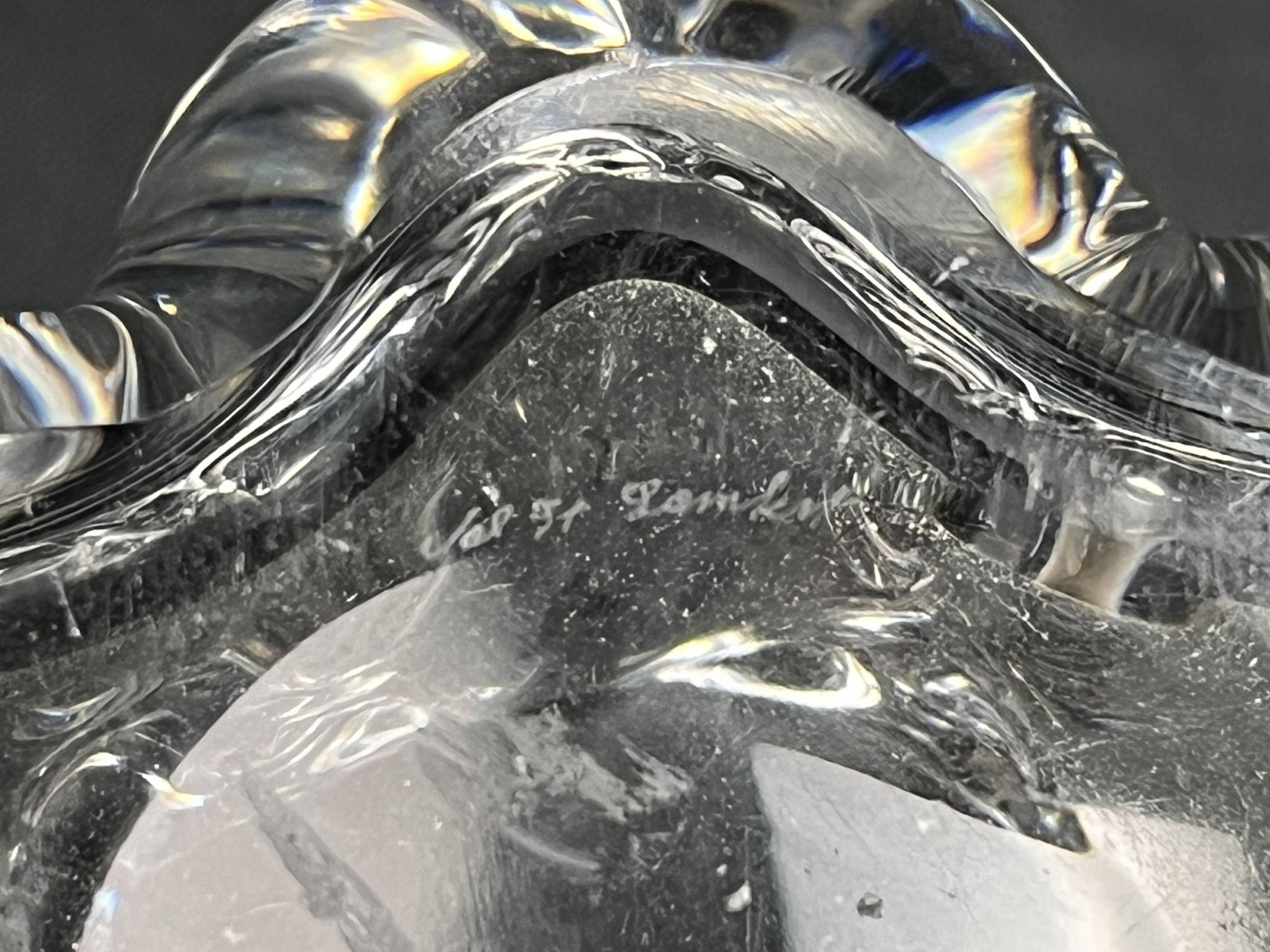 Vintage, small Val Saint Lambert crystal vase, 20th century