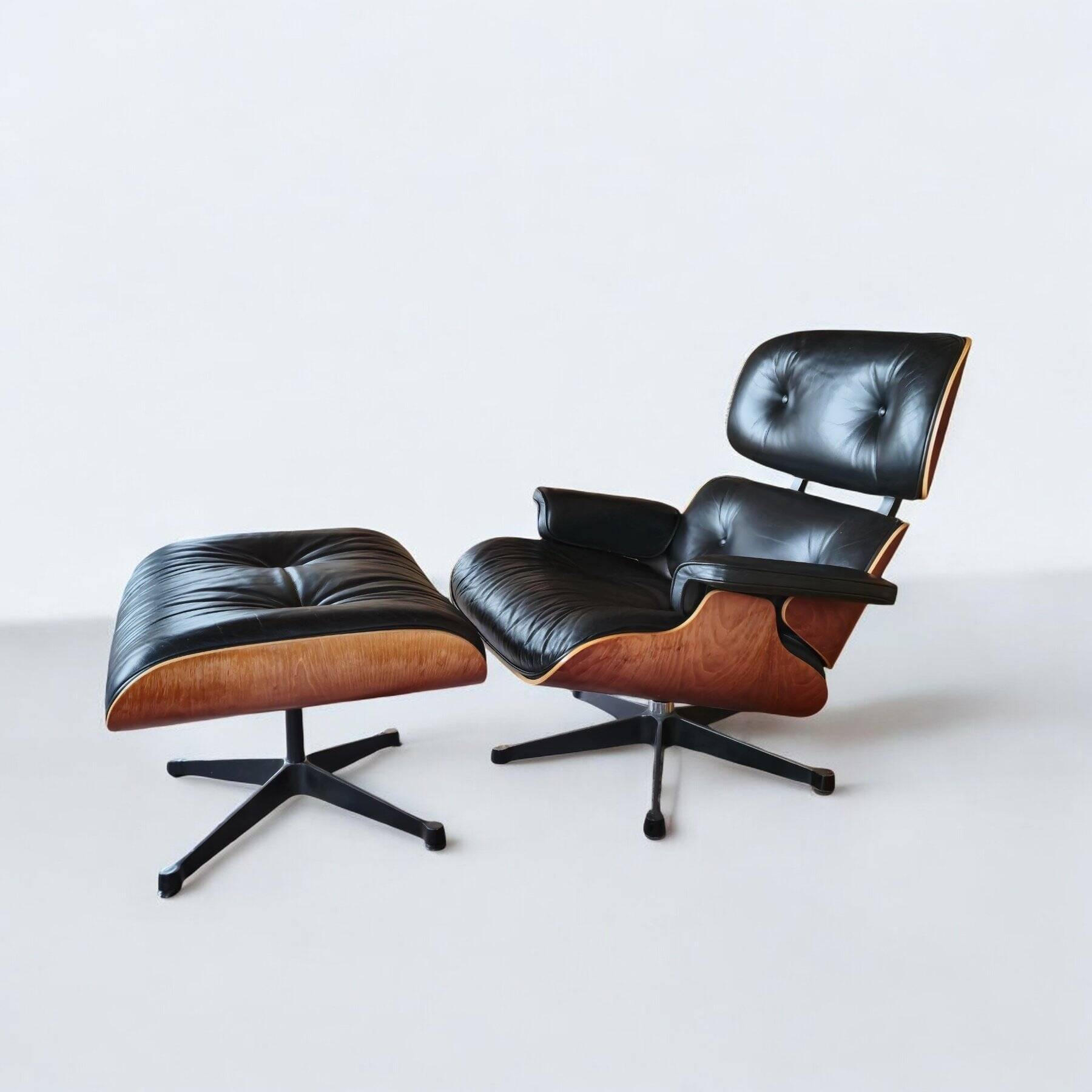 Vitra - Charles & Ray Eames - Fauteuil lounge avec ottoman (2) - Modèle 670 & 671