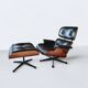 Vitra - Charles & Ray Eames - Fauteuil lounge avec ottoman (2) - Modèle 670 & 671