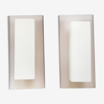 Pair of plexigass wall lamps