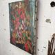 Toile huile ancienne fleurs